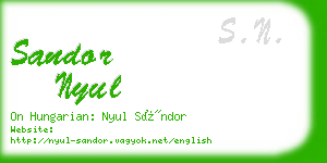 sandor nyul business card